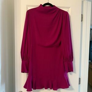 Express Magenta Long Sleeve Mock Neck Dress